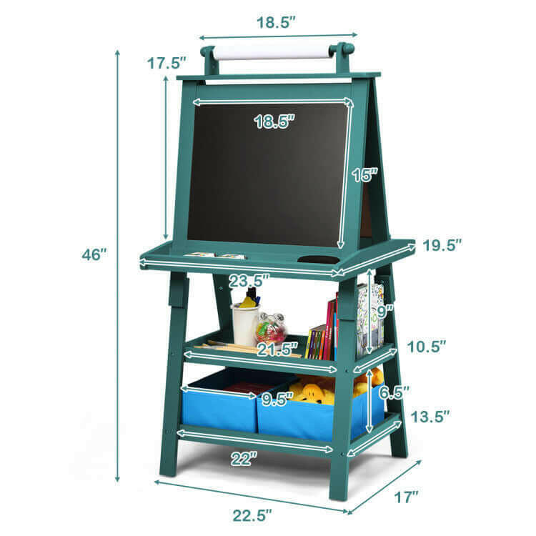 3-in-1 Art Easel for Kids - Double-Sided &amp; Storage