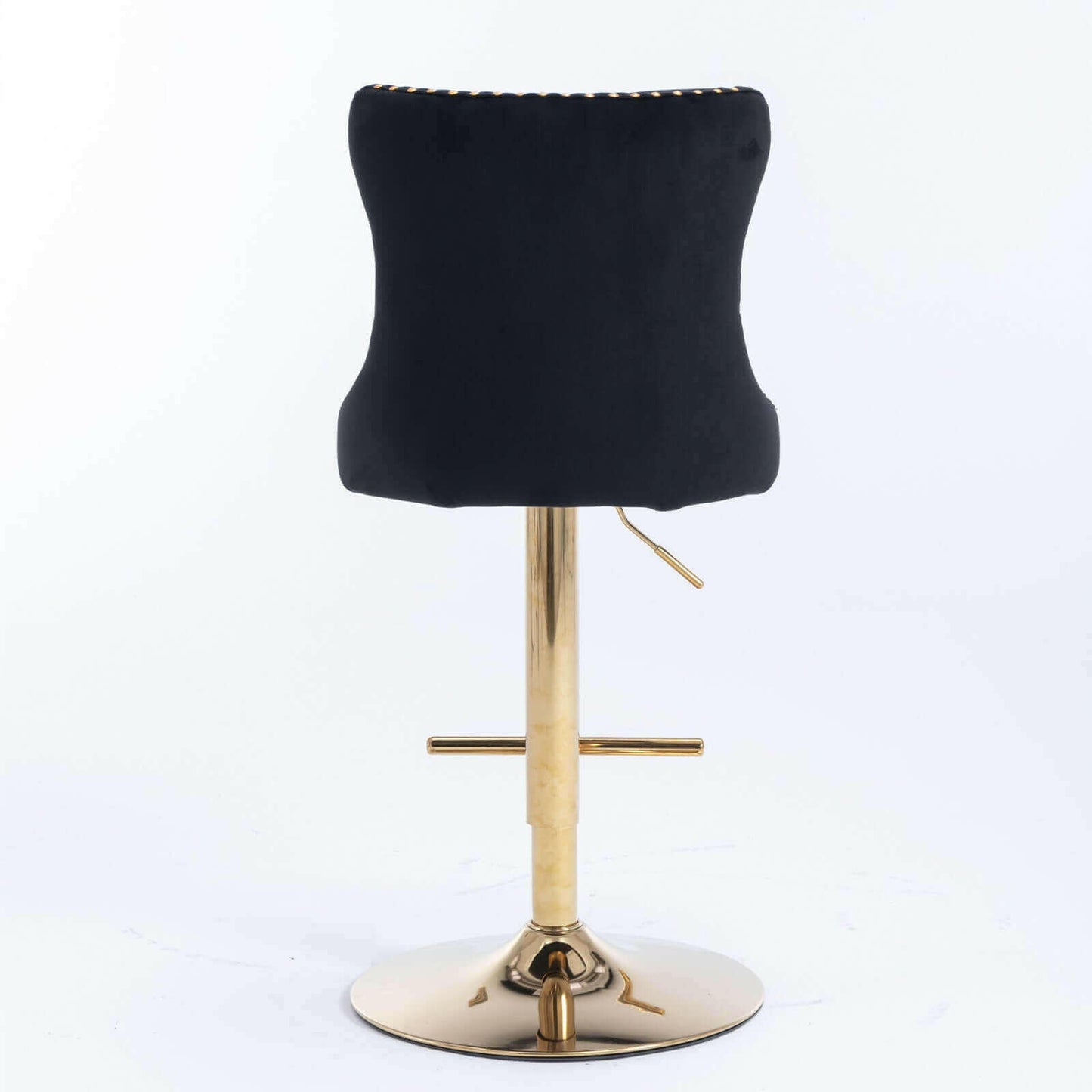 Set of 2 Modern Adjustable Velvet Swivel Bar Stools.