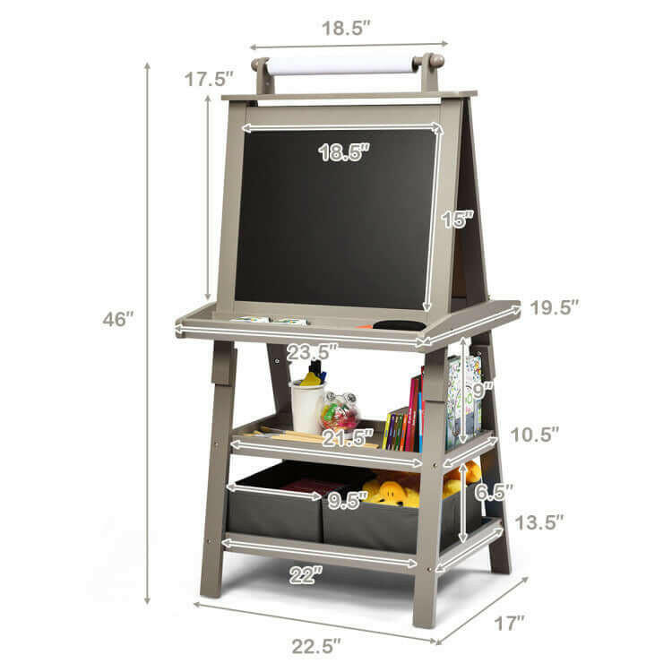 3-in-1 Art Easel for Kids - Double-Sided &amp; Storage