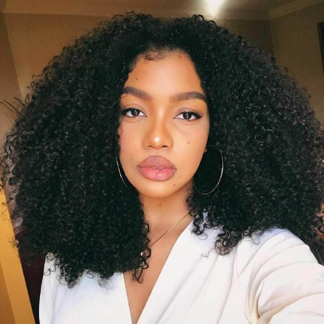 BLY Afro Kinky Curly Human Hair Bundles – 22, 24 &amp; 26 Inches, Black
