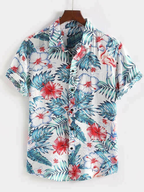 Floral Vacation Short Sleeve Shirt.