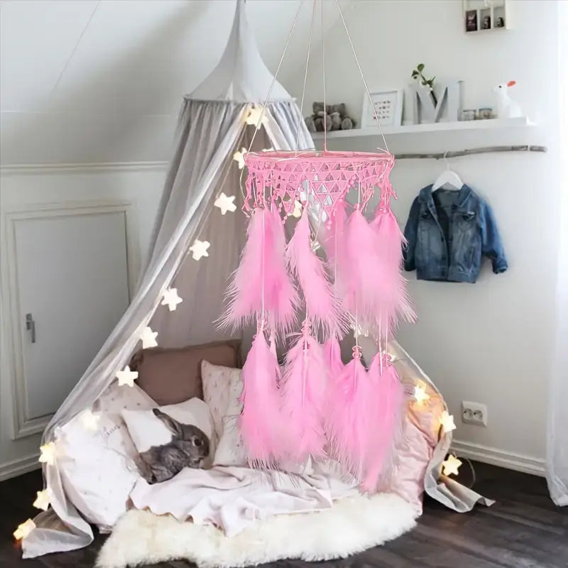 LED Dream Catcher Hanging Light – White