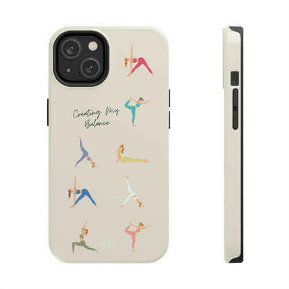 Yoga Poses Tough Case for iPhone with Wireless Charging.