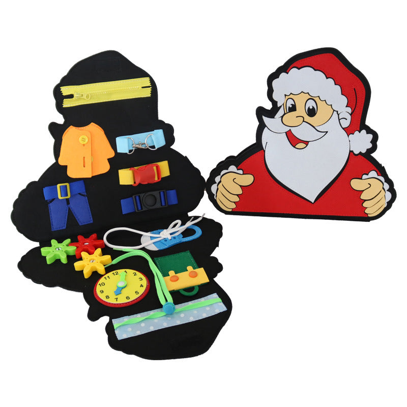 Montessori Busy Board with Felt Clothing for Kids