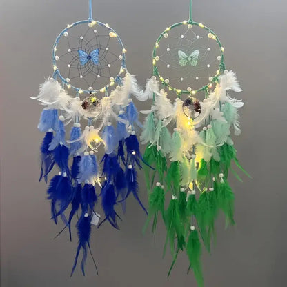 Fairy Butterfly Dream Catcher with Feathers