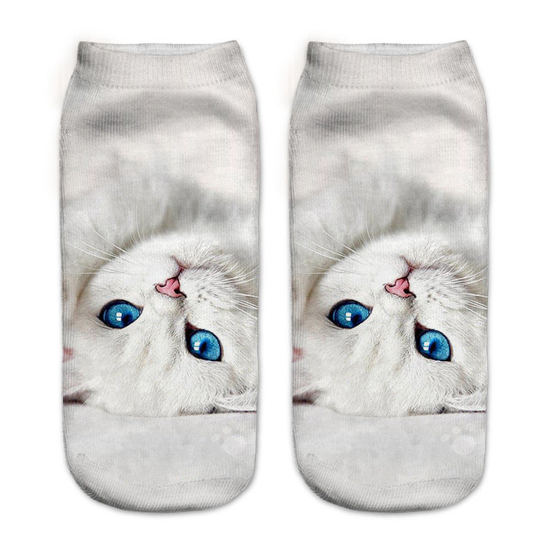 Cute Cat Series 3D Digital Print Socks for Kids