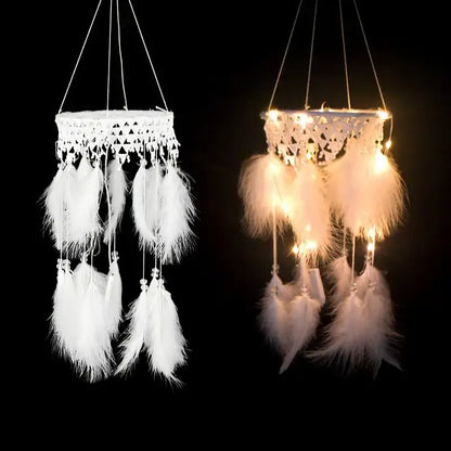 LED Dream Catcher Hanging Light – White
