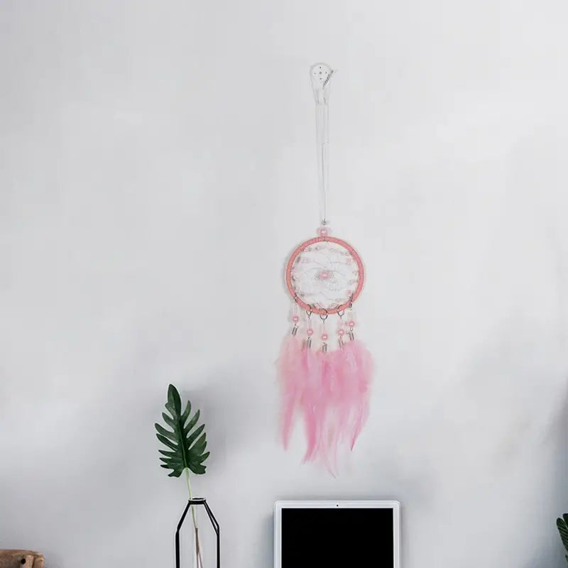 Car Dream Catcher Charm with Feather Tassel Pendant