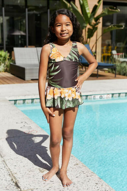 Marina West Swim Clear Waters Swim Dress in Aloha Brown.