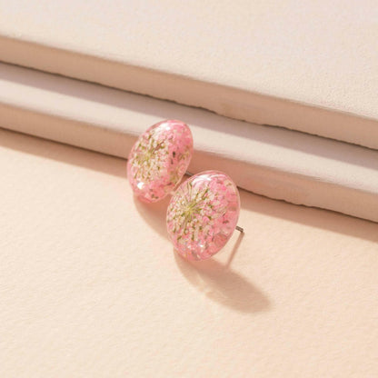 Floral Resin Stud Earrings.