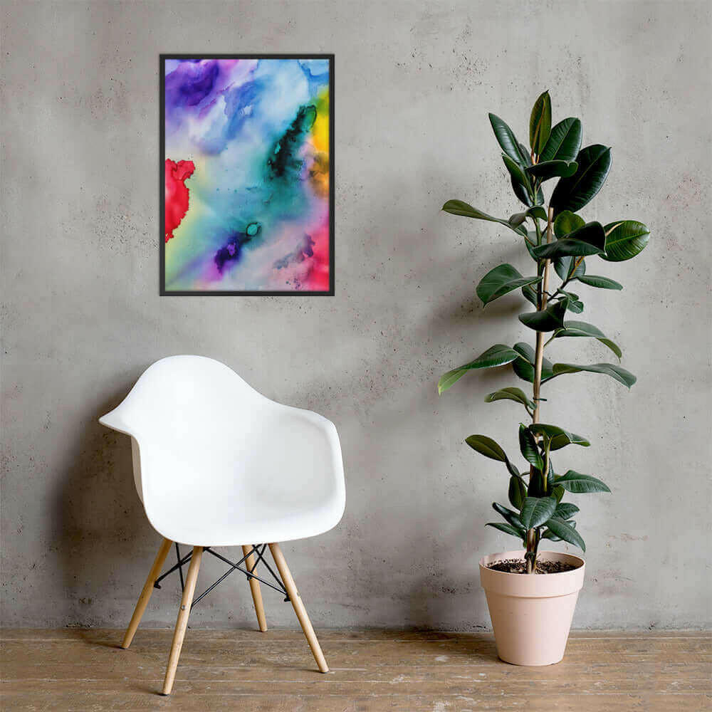 Abstract Framed matte paper poster.