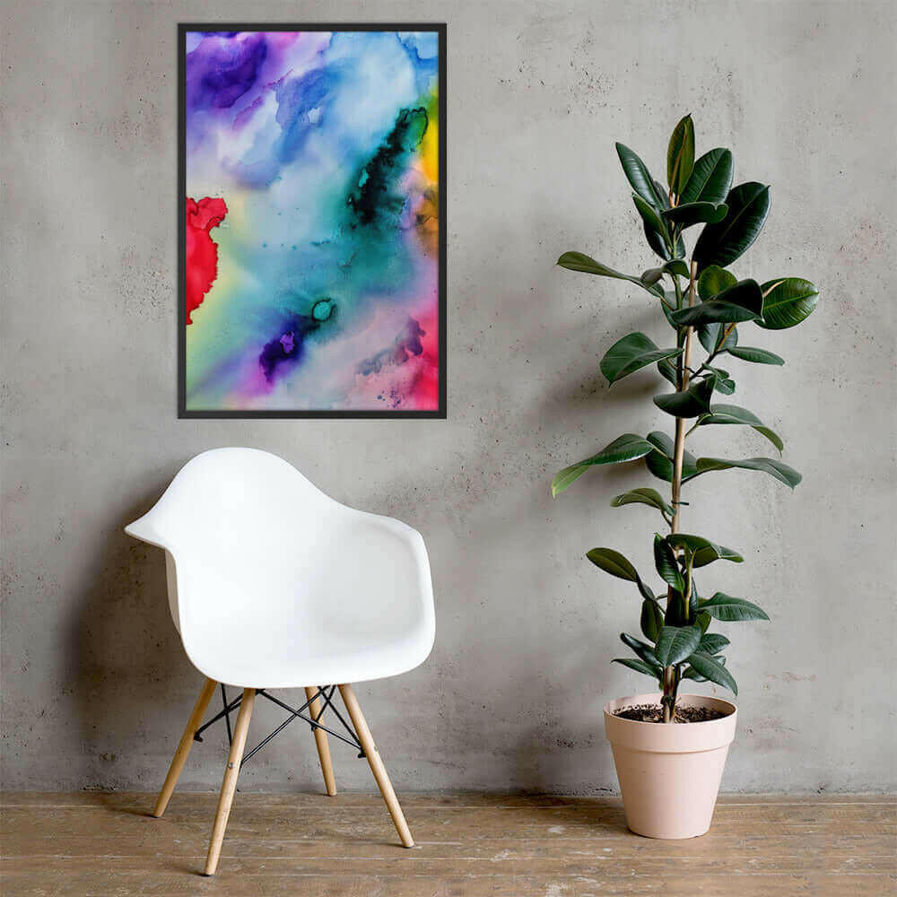 Abstract Framed matte paper poster.