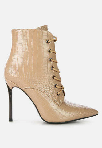 escala croc lace-up stiletto boots.