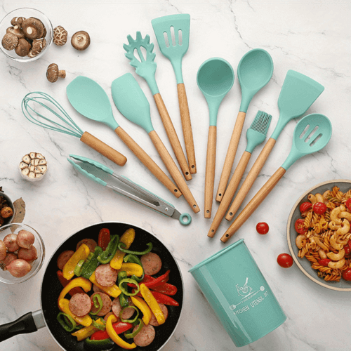 12 Piece Silicone Kitchen Utensil Set (more color options)