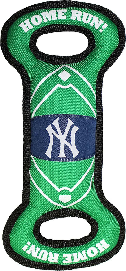 MLB NEW YORK YANKEES Baseball Field Dog Toy with Double Rim Stitching & Inner SQUEAKER