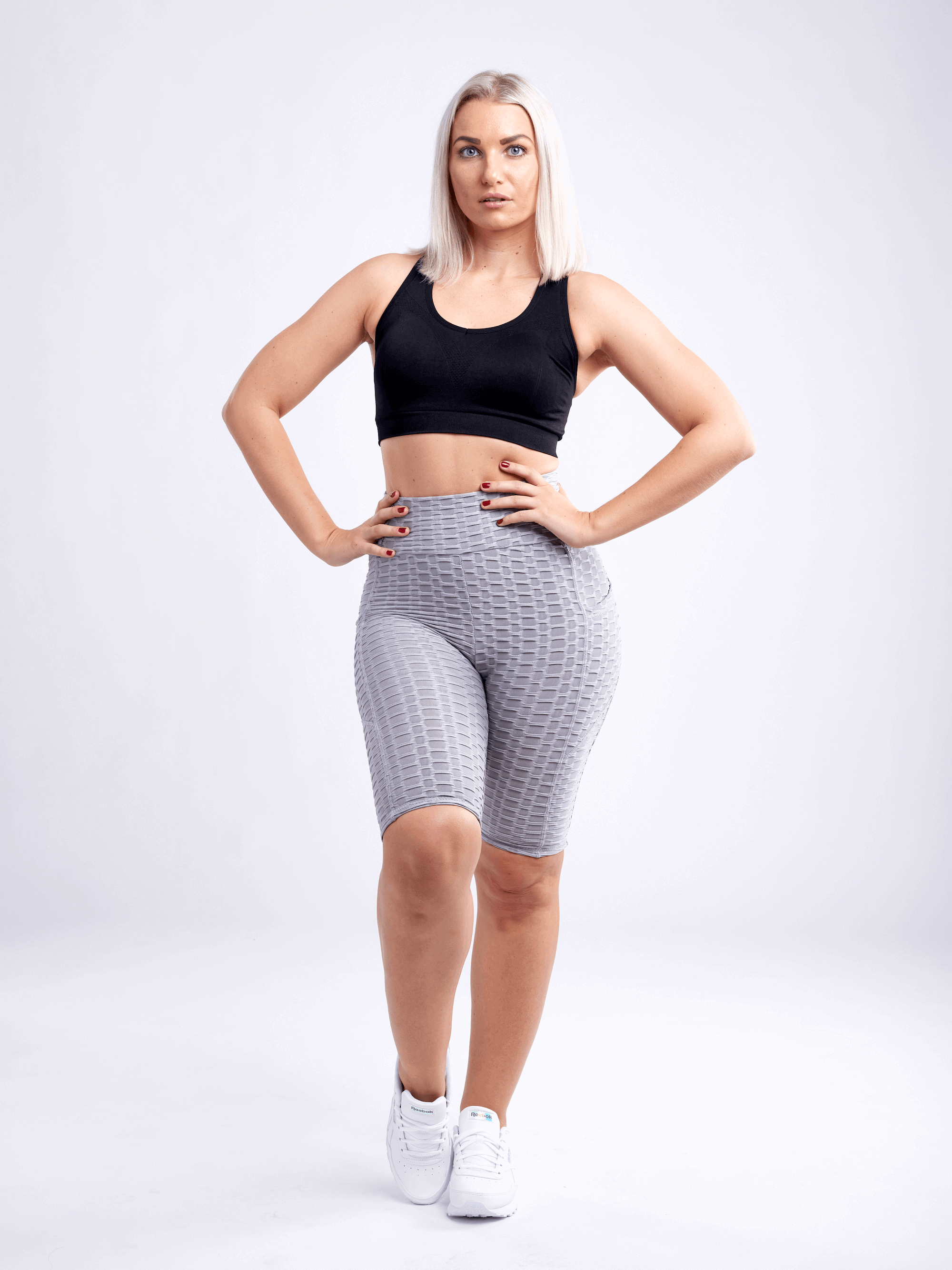 High-Waisted Scrunch Yoga Shorts with Hip Pockets