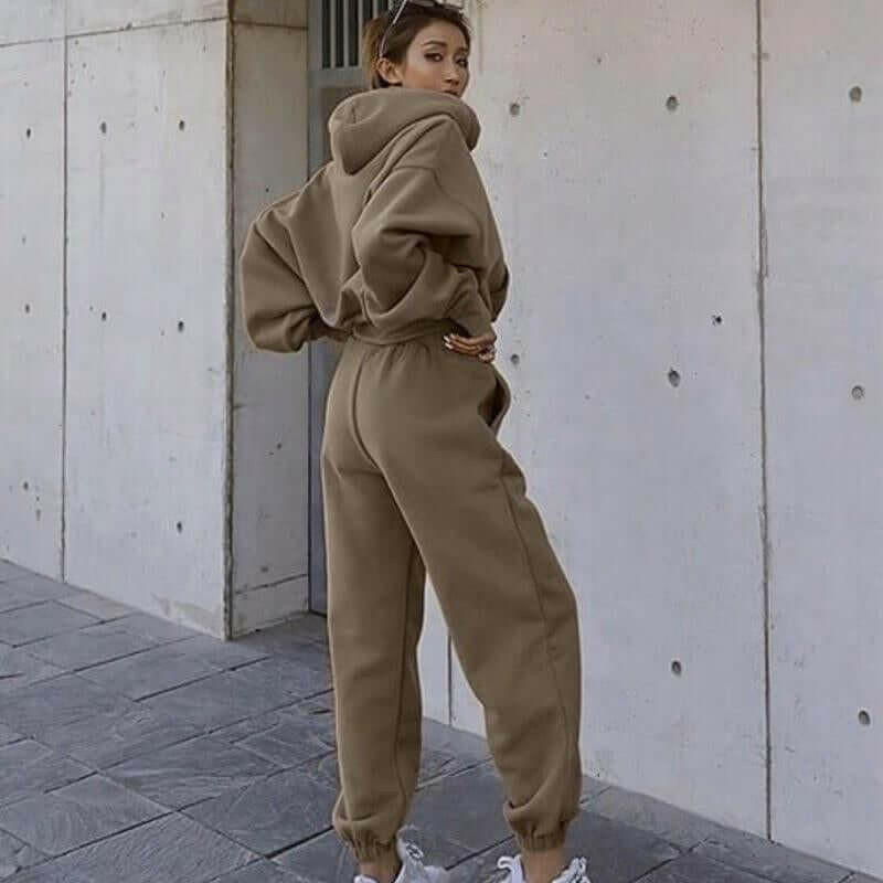 New Style Autumn and Winter Women'S New Casual Hoodie Coat Sports Suit