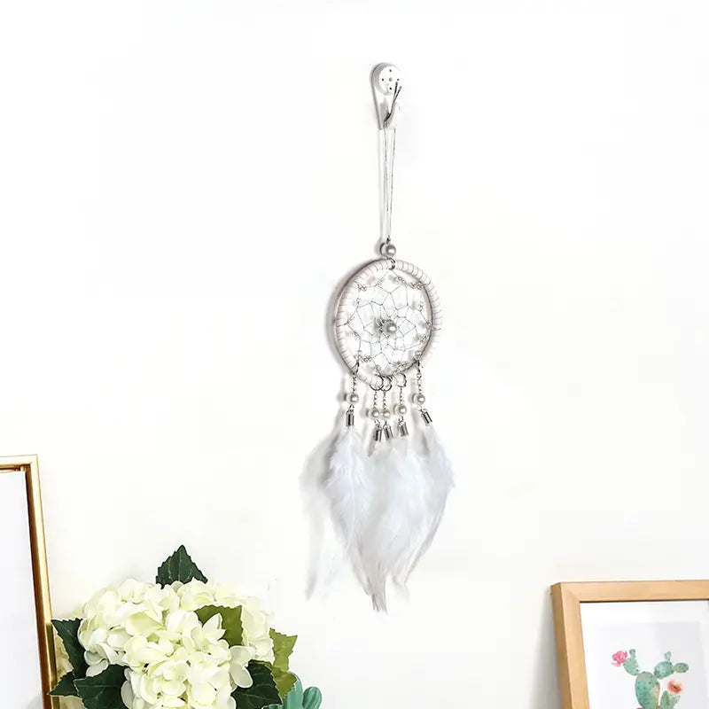 Car Dream Catcher Charm with Feather Tassel Pendant