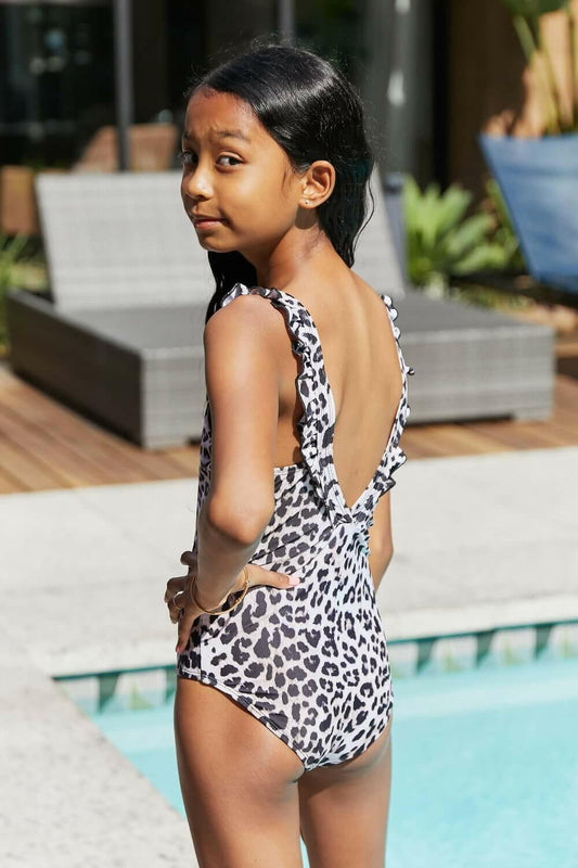 Marina West Swim Float On Ruffled One-Piece in Cat.