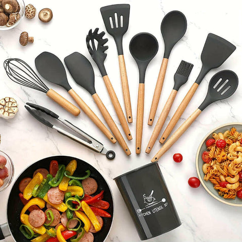 12 Piece Silicone Kitchen Utensil Set (more color options)