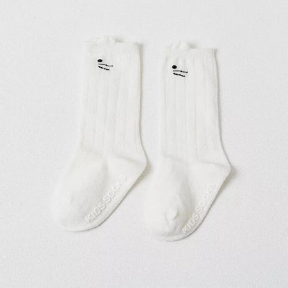 Cat Ear Mid-Calf Socks, Cartoon Kids&