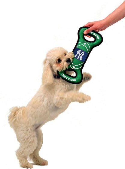 MLB NEW YORK YANKEES Baseball Field Dog Toy with Double Rim Stitching & Inner SQUEAKER