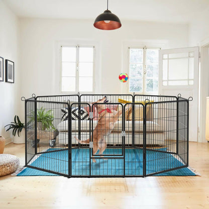 Bold Dog Playpen for Outdoor, 16 Panels 24''/32''/40'' Height Metal Puppy Dog Fence Indoor Outdoor,Pet Exercise Pen for Rv,Camping,Yard