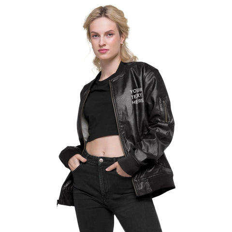 Personalized Embroidered Leather Jacket , Custom Leather Jacket,.