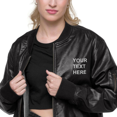 Personalized Embroidered Leather Jacket , Custom Leather Jacket,.