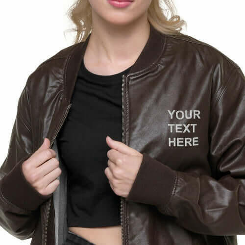 Personalized Embroidered Leather Jacket , Custom Leather Jacket,.