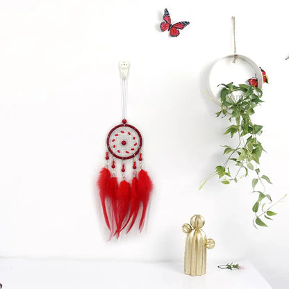 Car Dream Catcher Charm with Feather Tassel Pendant