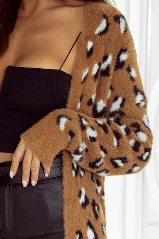 Leopard Print Fur Cardigan