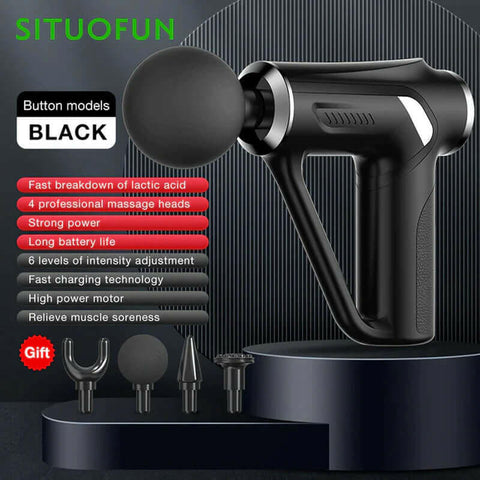 SITUOFUN Massage Gun 32 Levels Deep Tissue Neck Body Back Muscle Sport Electric Pistol Massager Exercise Relaxation Pain Relief