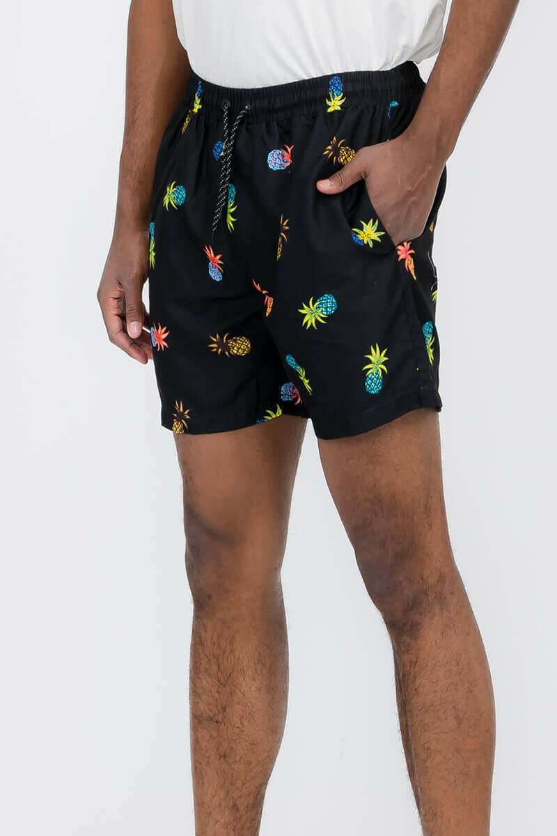 Pineapple Print Swim Shorts.