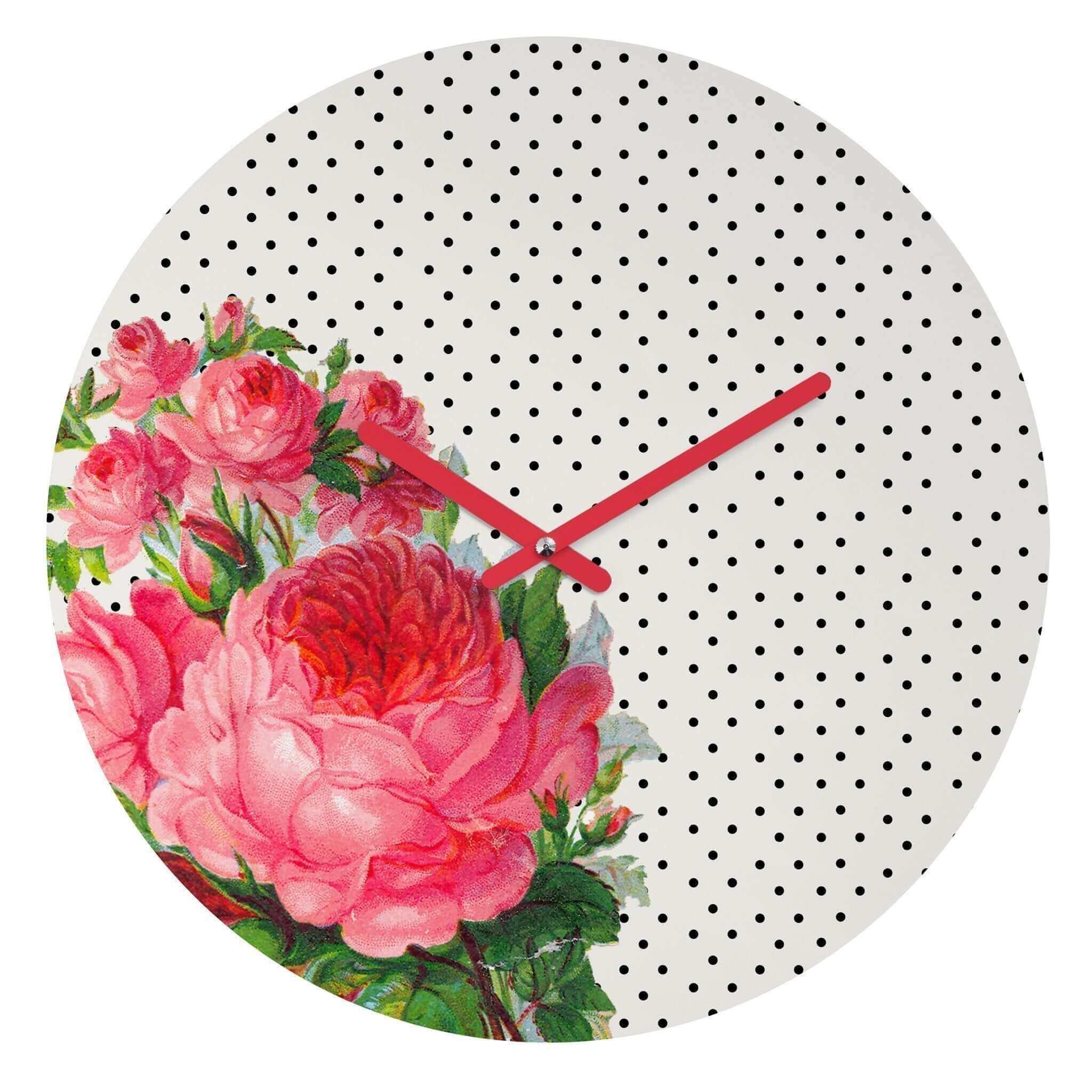 FLORAL DOTS WALL CLOCK.