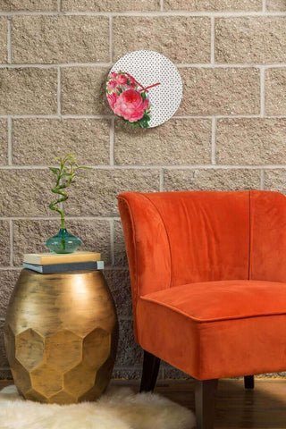 FLORAL DOTS WALL CLOCK.