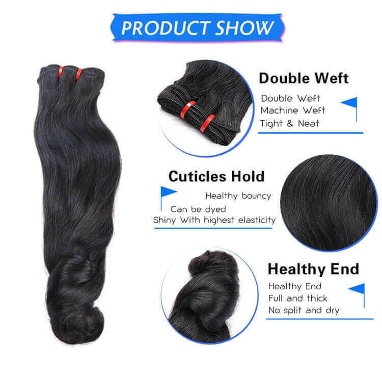 10A Grade Brazilian 3/4 Bundles U6 Bouncy Curl Human Hair bundles with.