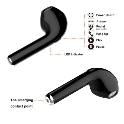 Dual Chamber Wireless Bluetooth Earphones With Charging Box.