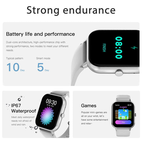 Smart Watch 1.83" IP67 Waterproof Fitness Tracker with Heart