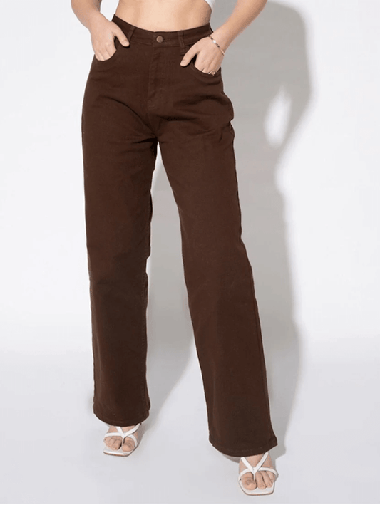 Women High Rise Denim Jeans(Size32)(Colorbrown)