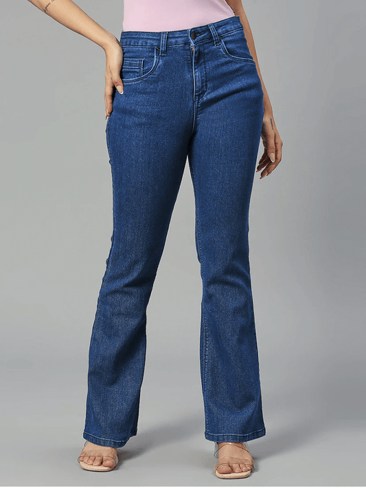 Women High Rise Denim Jeans(Size28)(Colorblue)