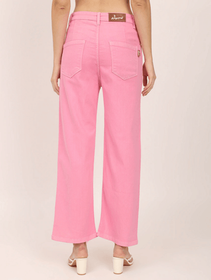 Women High Rise Denim Jeans(Size32)(Colorpink)