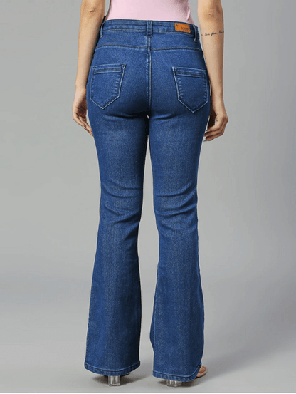 Women High Rise Denim Jeans(Size28)(Colorblue)