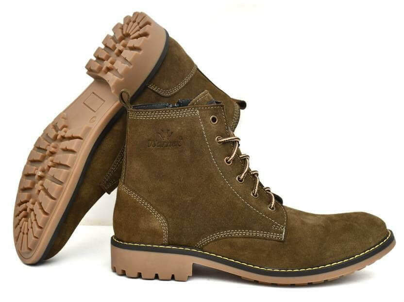 Zelt High Quality Italian Suede Leather Side Zip Casual Shoes Boots.