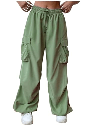 Women's Baggy parashut Cargo Trousers Size 26,28,30,40 Color LIGHT