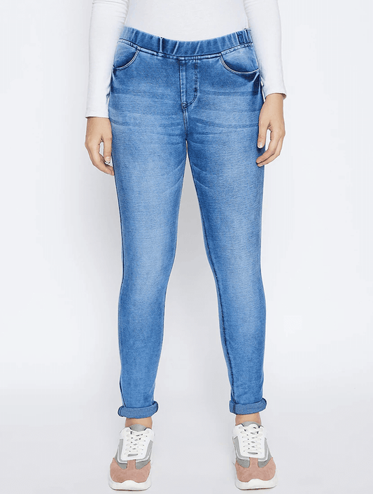 Women's Cotton  High Rise Denim Jeans(Size34)(Colorblue)