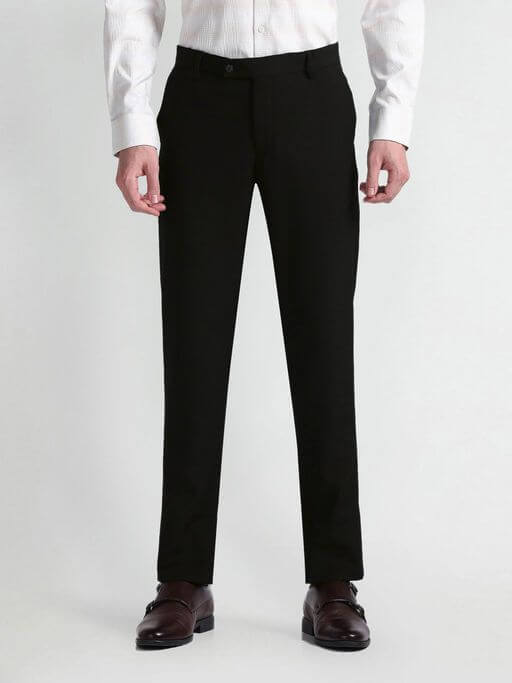 Mens Hudson Tailored Fit Solid Formal Trousers