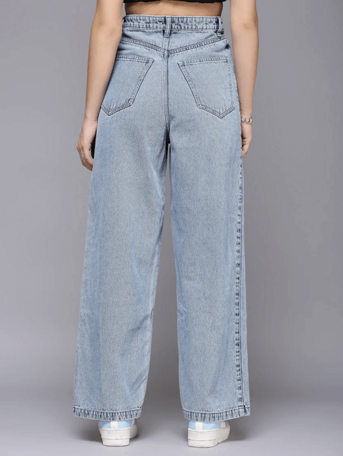 Women High Rise Denim Jeans(Size28)(Colorlight blue)