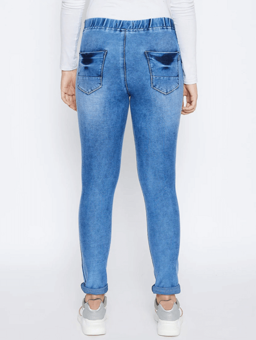 Women's Cotton  High Rise Denim Jeans(Size34)(Colorblue)