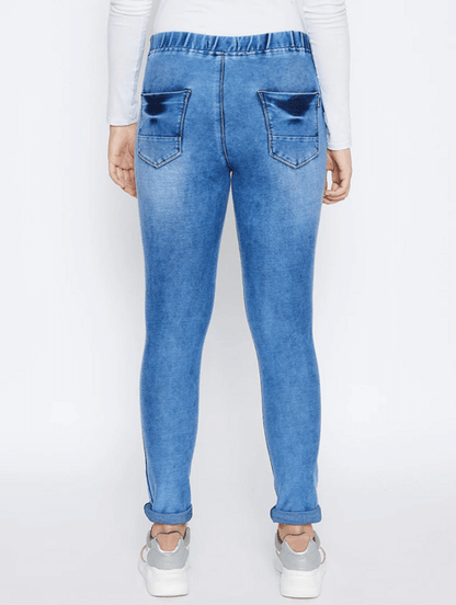 Women's Cotton  High Rise Denim Jeans(Size34)(Colorblue)